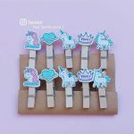 گیره چوبی طرح یونیکورن و تاج