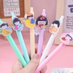 روان نویس کلیکی پاستلی طرح دختر و میوه