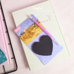 ست استیک نوت مشکی قلبی و روان نویس مون لایت QIANKE طرح ونگوگ کد BQ-1225 - Image 3