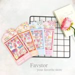 ست 9 عددی شیت استیکر شفاف AKI طرح استایلینگ کرومی و Sanrio کد SZ/251-02