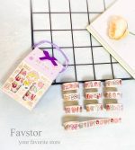 ست 10 عددی چسب واشی پاپیونی طرح دختر کد SZ/111 - Image 4