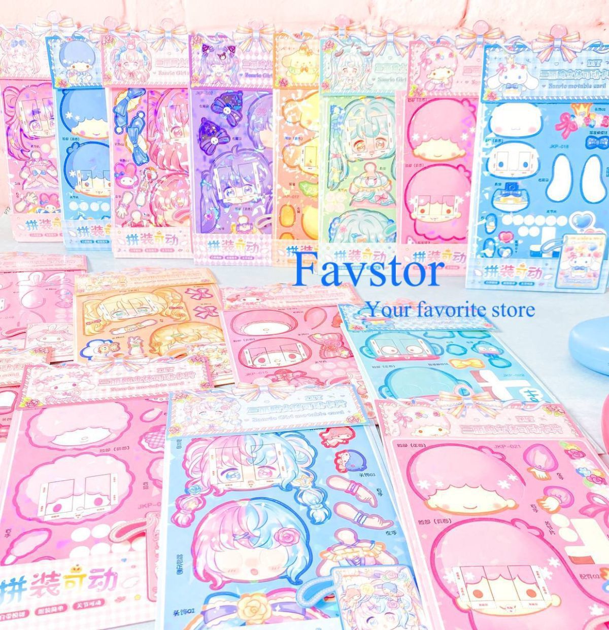 کارت آویز 3D متحرک DIY طرح دختر و Sanrio سری JKP - Image 2