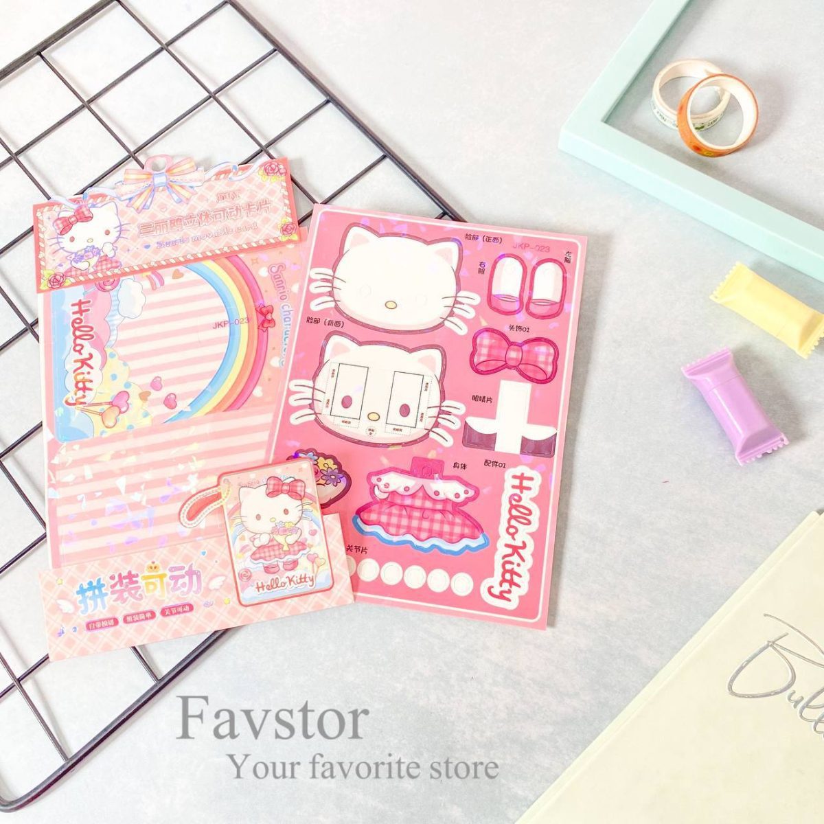 کارت آویز 3D متحرک DIY طرح دختر و Sanrio سری JKP - Image 13