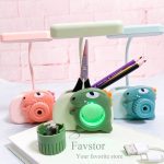 جاقلمی و چراغ مطالعه شارژی تراش دار طرح دایناسور کد YW2193H