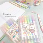 ست 6 عددی هایلایتر دو سر طرح خرس و خرگوش کد 939