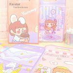 اکسپندینگ فایل عمودی دکمه دار MOKA طرح دختر و خرگوش سری MK_1610