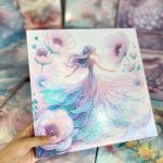 تابلو بوم نقاشی الماسی طرح فرشته و گل سایز 30*30 سری VA