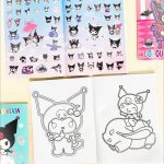 دفتر رنگ آمیزی استیکردار طرح کرومی سایز بزرگ سری JYHF_Y160