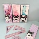 ست 4 تکه خط کش، گونیا، نقاله شاینی GuangBo طرح کرومی کد 777