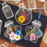 ست 20 عددی استیکر شفاف بوک مارکی گل خشک YD سری Romantic Season کد YD-GH01