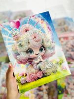 تابلو بوم نقاشی الماسی طرح دختر آبنباتی سایز 30*23 سری 3DZ - Image 9