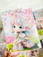 تابلو بوم نقاشی الماسی طرح دختر آبنباتی سایز 30*23 سری 3DZ - Image 10