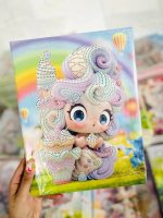 تابلو بوم نقاشی الماسی طرح دختر آبنباتی سایز 30*23 سری 3DZ - Image 5
