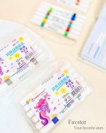 ست 12 عددی ماژیک اکرولیک دوسر TOCH LOVE سری super pen طرح یونیکورن کد BX-125 - Image 3