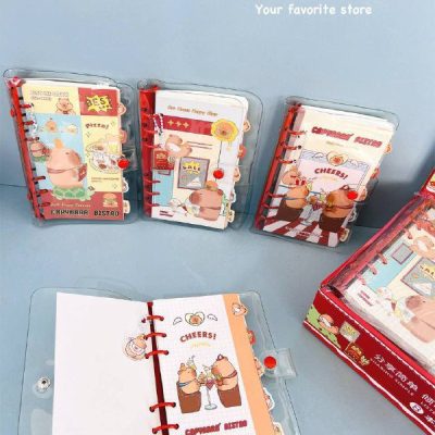 مینی کلاسور جلد شفاف طرح کاپی بارا با دیوایدر رنگی و فنر فلزی