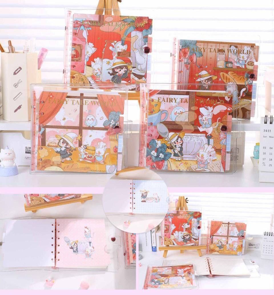 مینی کلاسور جلد شفاف طرح دختر FAIRY TALE WORLD کد 7104