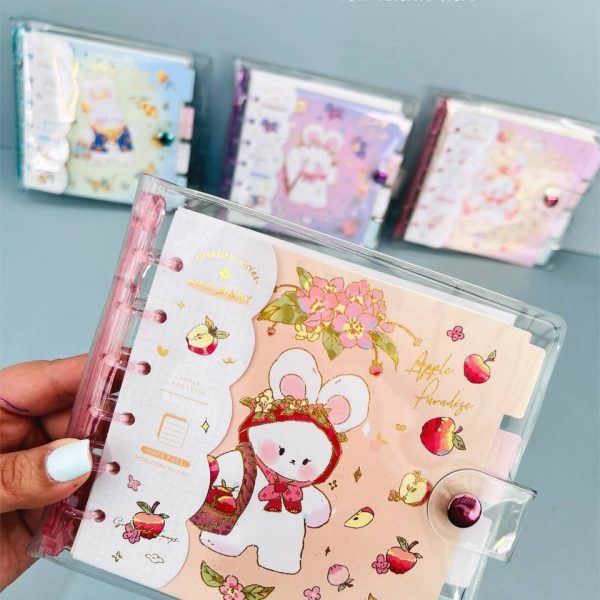 مینی کلاسور جلد شفاف طرح خرگوش CUTE BUNNY کد 7107