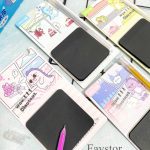 ست استیک نوت مشکی مربعی و روان نویس مون لایت QIANKE طرح دایناسور کد BQ_1138