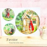 ست 3 تکه تابلو چوبی پشت چسب دار دایره طرح دختر جنگل Forest Girl - Image 5