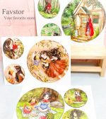 ست 3 تکه تابلو چوبی پشت چسب دار دایره طرح دختر جنگل Forest Girl - Image 2