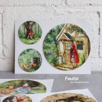 ست 3 تکه تابلو چوبی پشت چسب دار دایره طرح دختر جنگل Forest Girl - Image 6
