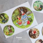 ست 3 تکه تابلو چوبی پشت چسب دار دایره طرح دختر جنگل Forest Girl - Image 8