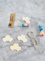 ست 3 عددی تابلو رنگ آمیزی چوبی آویزدار و گواش BIERSI سری WOOD CRAFTS طرح وسایل نقلیه و حیوانات کد 1062 - Image 7