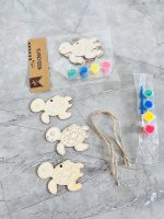 ست 3 عددی تابلو رنگ آمیزی چوبی آویزدار و گواش BIERSI سری WOOD CRAFTS طرح وسایل نقلیه و حیوانات کد 1062 - Image 5