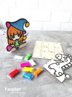 ست کاردستی استند جاقلمی چوبی و خمیر دونه برفی - Image 2