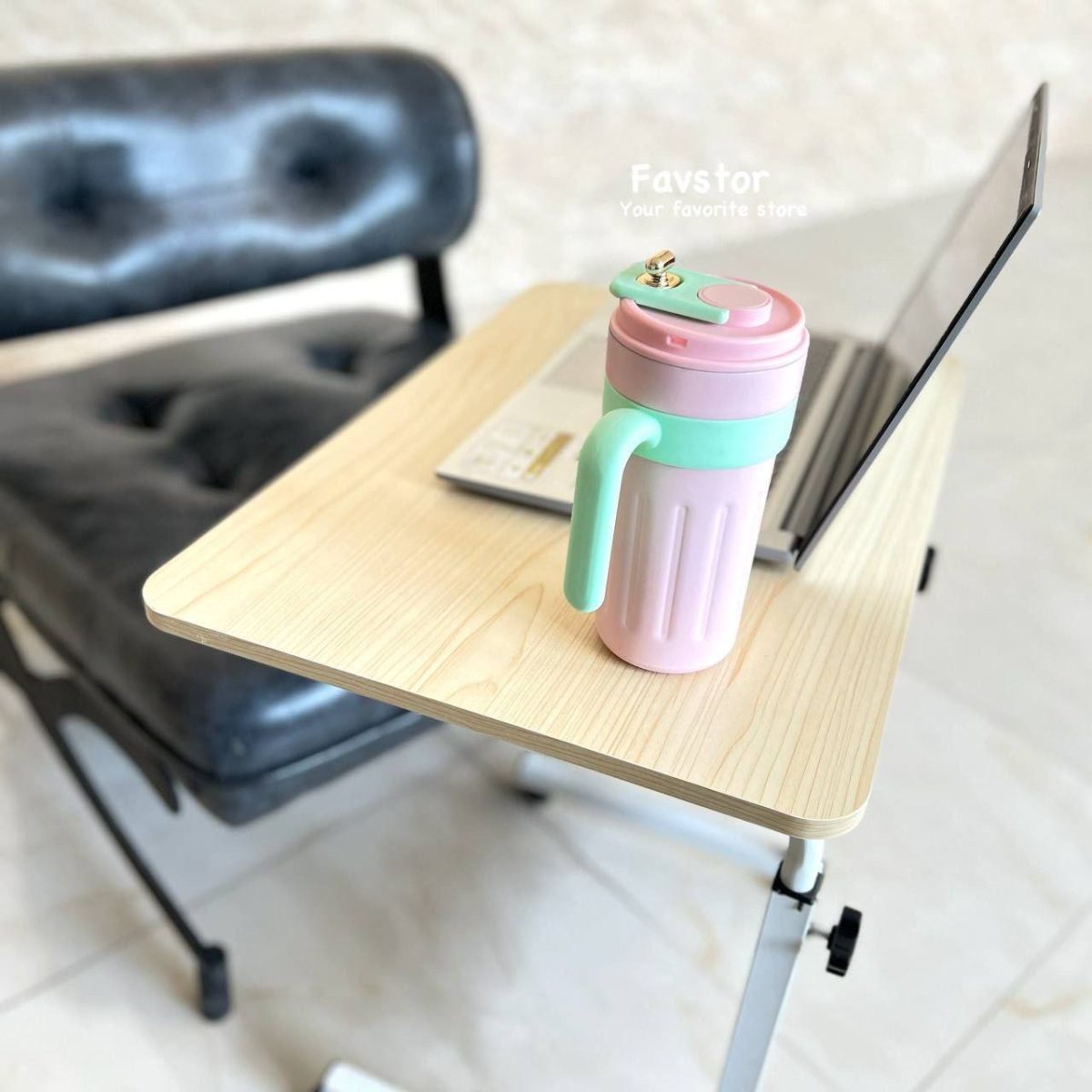 میز تحریر و لپتاپ قابل تنظیم چرخ دار - Image 3