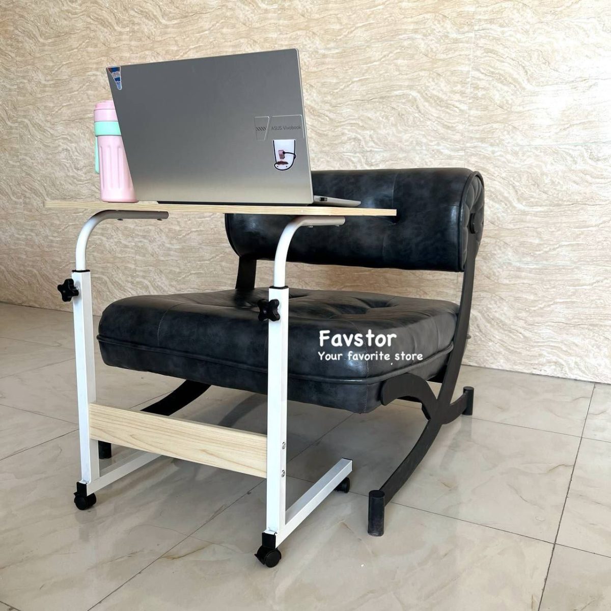 میز تحریر و لپتاپ قابل تنظیم چرخ دار - Image 1