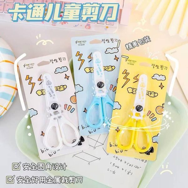 قیچی غلاف دار تیغه فلزی FROG طرح فضانورد کد TY-6038