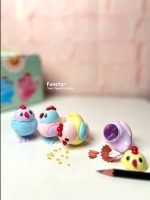 مداد تراش مخزن دار FULEJIA طرح جوجه رنگی کد 8087