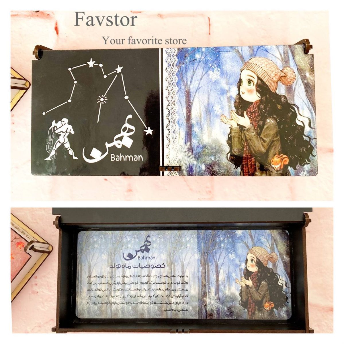 جامدادی و باکس چوبی طرح دختر جنگل ماه تولد Forest Girl - Image 5