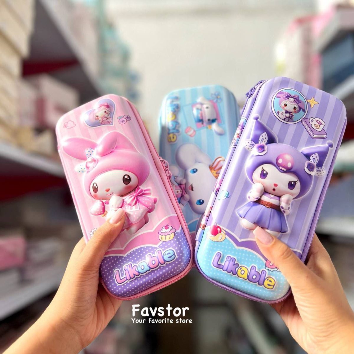 جامدادی نیم تبلتی 3D قفل دار طرح کرومی و Sanrio کد 8918 - Image 1