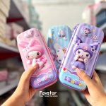 جامدادی نیم تبلتی 3D قفل دار طرح کرومی و Sanrio کد 8918