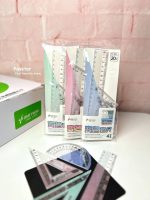 ست 4 تکه خط کش، گونیا، نقاله 20 cm تغییر رنگ دهنده FROG کد TY-1911 - Image 5