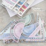 ست 4 تکه خط کش، گونیا، نقاله 20 cm تغییر رنگ دهنده FROG کد TY-1911 - Image 4