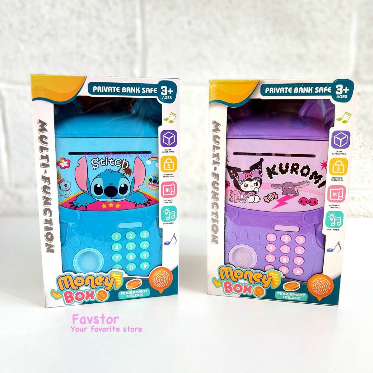 قلک پسورددار گاو صندوقی طرح کرومی و استیچ Money Box کد 881502 - Image 2