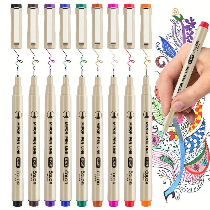 IMG_0370 (1) ست 9 عددی روان نویس رنگی نوک نمدی SAIT سری MIPOR PEN LINE کد OD5112C-9 - Image 6