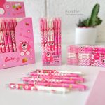 روان نویس پاک کن دار کلیکی H&L طرح خرس و توت فرنگی LOTSO کد HL-33058