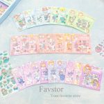 ست 3 عددی شیت استیکر شفاف طلاکوب YIDAWENHUA طرح دختر سری XYH کد24-13