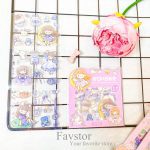 ست 3 عددی شیت استیکر شفاف طلاکوب YIDAWENHUA طرح دختر سری XYH کد24-13 - Image 2