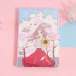 دفتر جلد پفکی مگنتی JINGU طرح دختر انیمه ای your color کد 6278 - Image 3