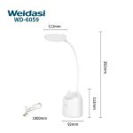 جاقلمی و چراغ مطالعه شارژی WEIDASI طرح گربه کد WD-6059 - Image 9
