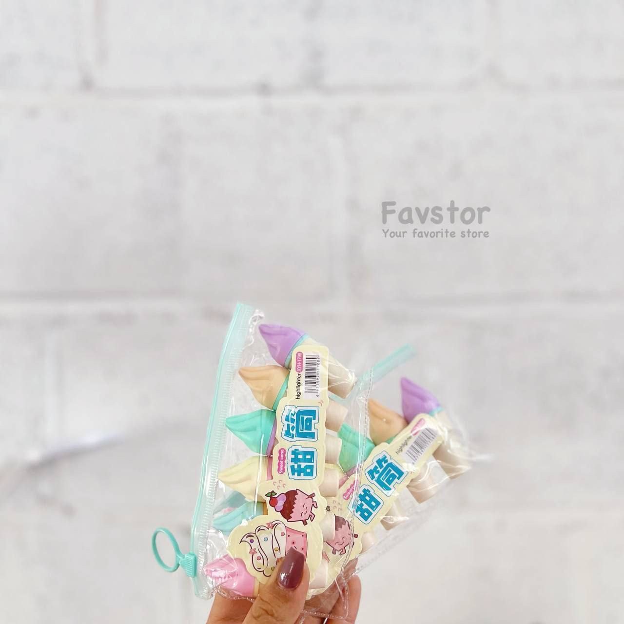 photo_2025-10-30_10-15-30 ست 6 عددی هایلایتر XYUEH طرح بستنی قیفی کد XYH-1708 - Image 2