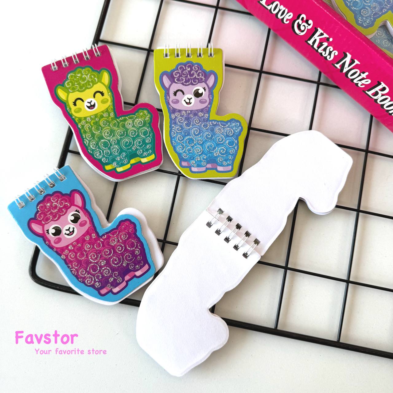 دفترچه یادداشت سیمی طرح لاما شاینی