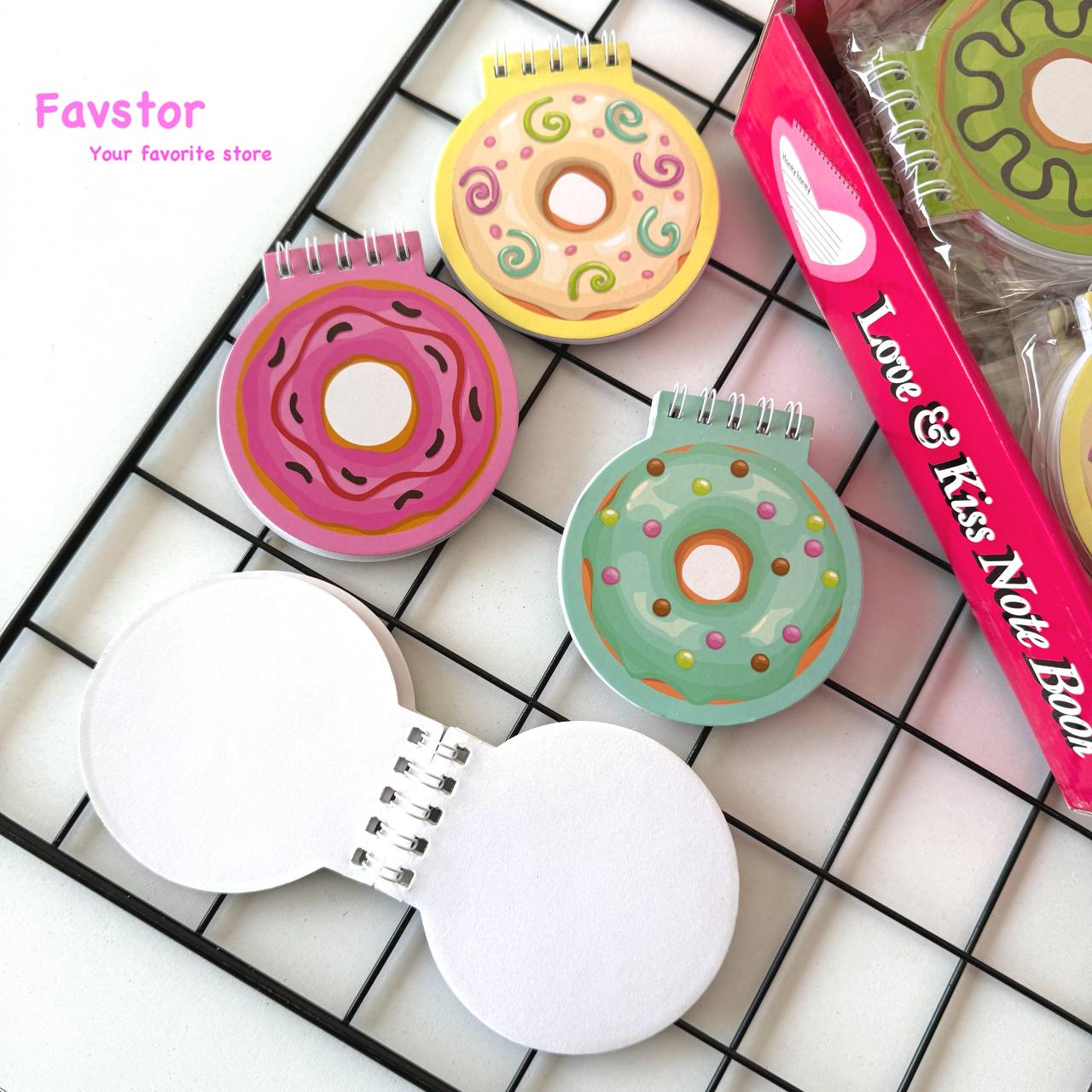 دفترچه یادداشت سیمی طرح دونات شاینی