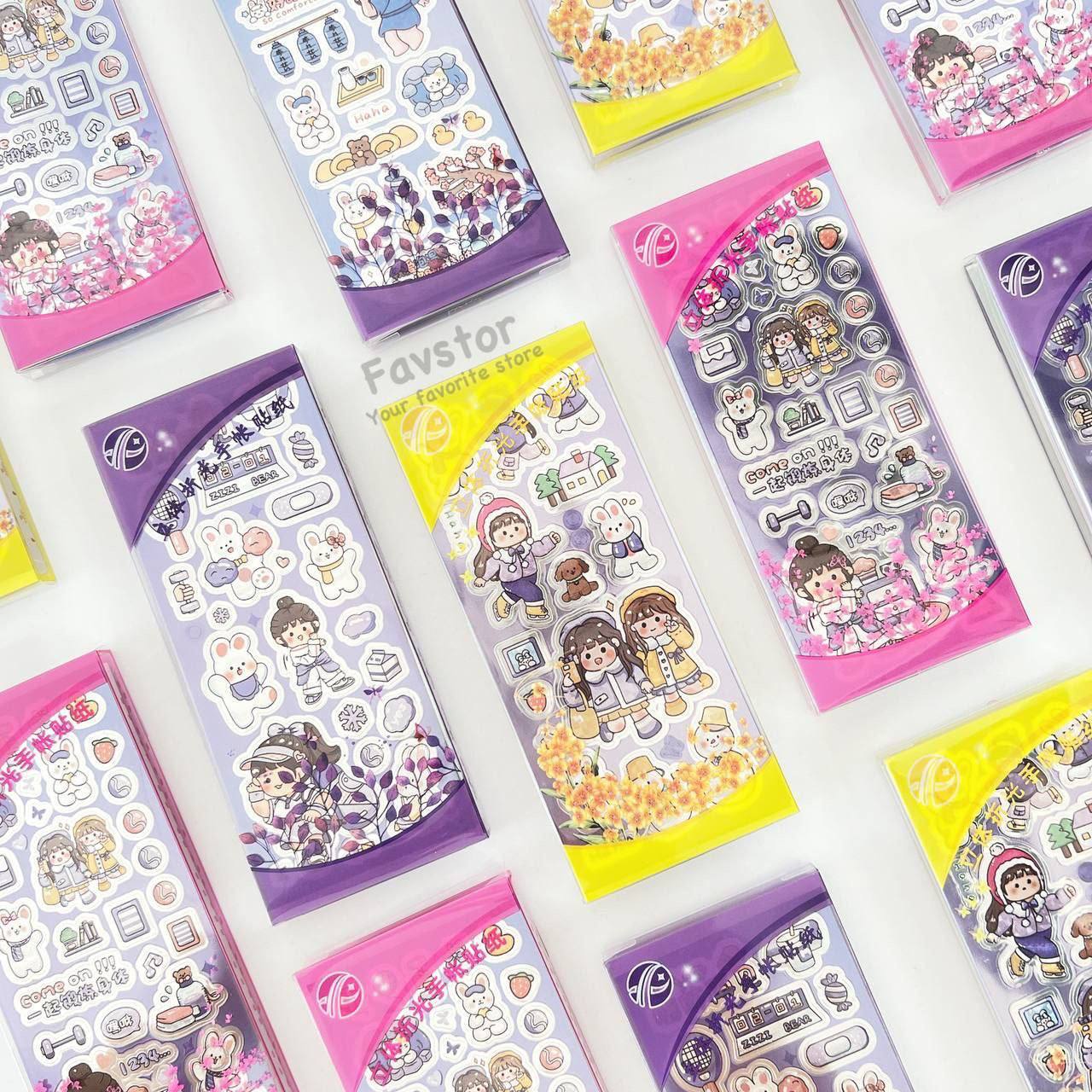 photo_2025-11-09_12-51-57 ست 6 عددی استیکر طرح دختر کد XX-A - Image 1