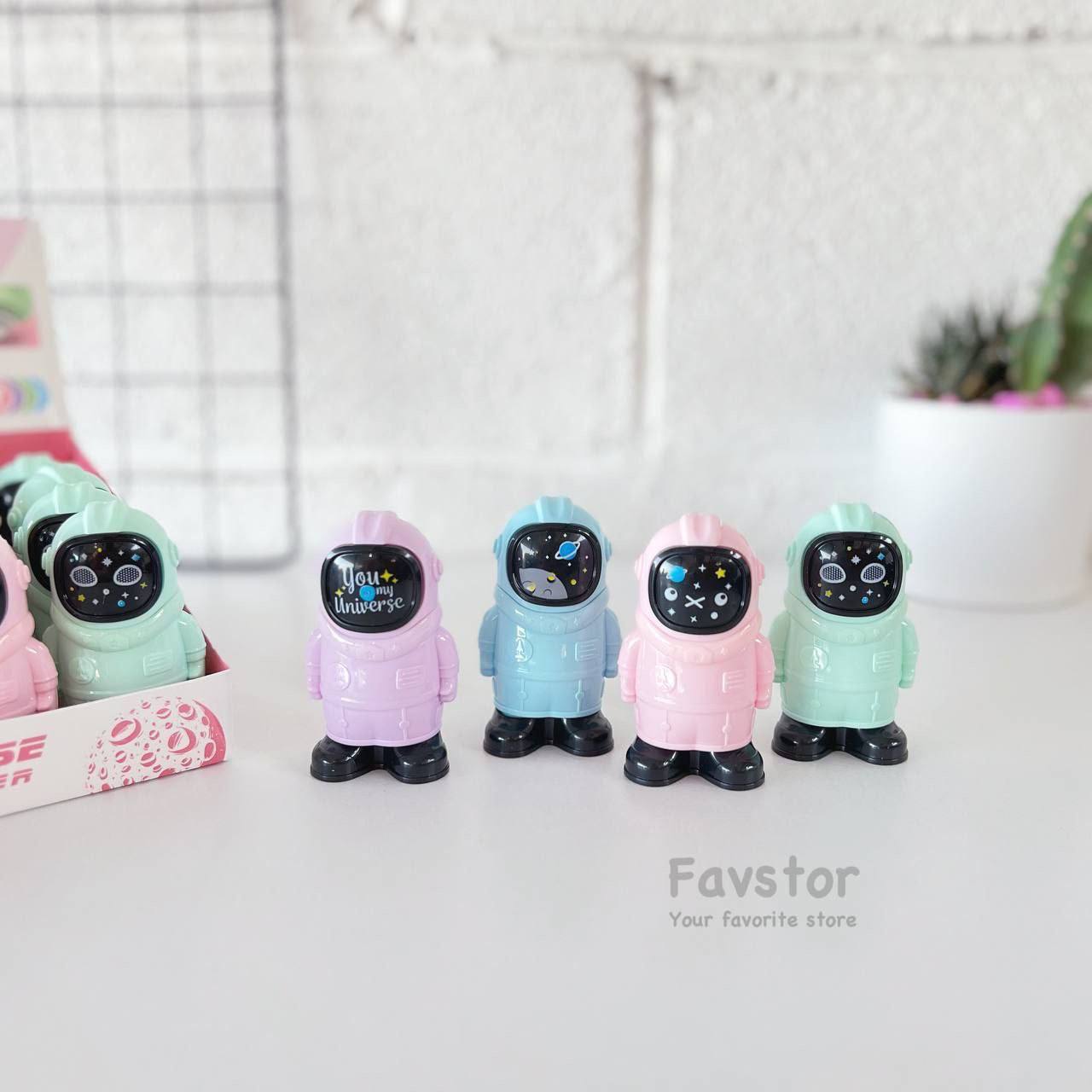 photo_2025-11-09_14-33-37 ست مداد تراش مخزن دار و پاک کن Zhengda طرح فضانورد کد ZD-0088 - Image 1